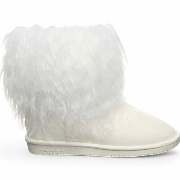 Bearpaw Boo White Shearling Wool Line Curly Lamb Fur Mongolian Sherpa Boots 9 - Picture 6 of 7